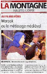 "Waraok crée un mélange détonnant. Voilà "une fanfare tribale très médiévale". Les musiciens de Waraok ont un goût particulier pour le mélange des genres : musique celtique, inspiration médiévale et instruments d'afrique du nord. Pour ces Bretons, cette premièer participation aux Fêtes s'annonce prometteuse."